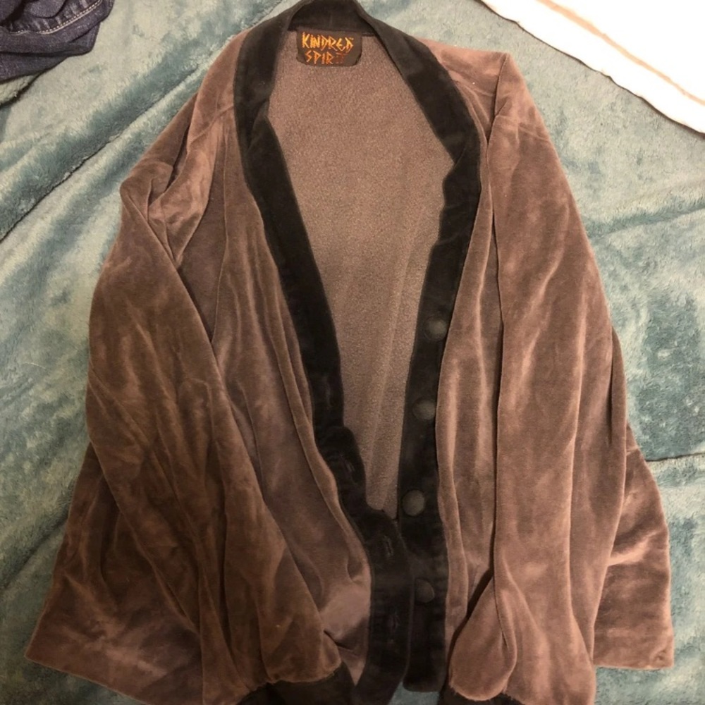 velvet gray sweater